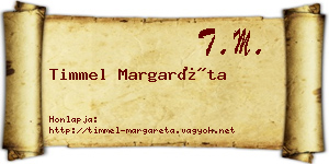 Timmel Margaréta névjegykártya